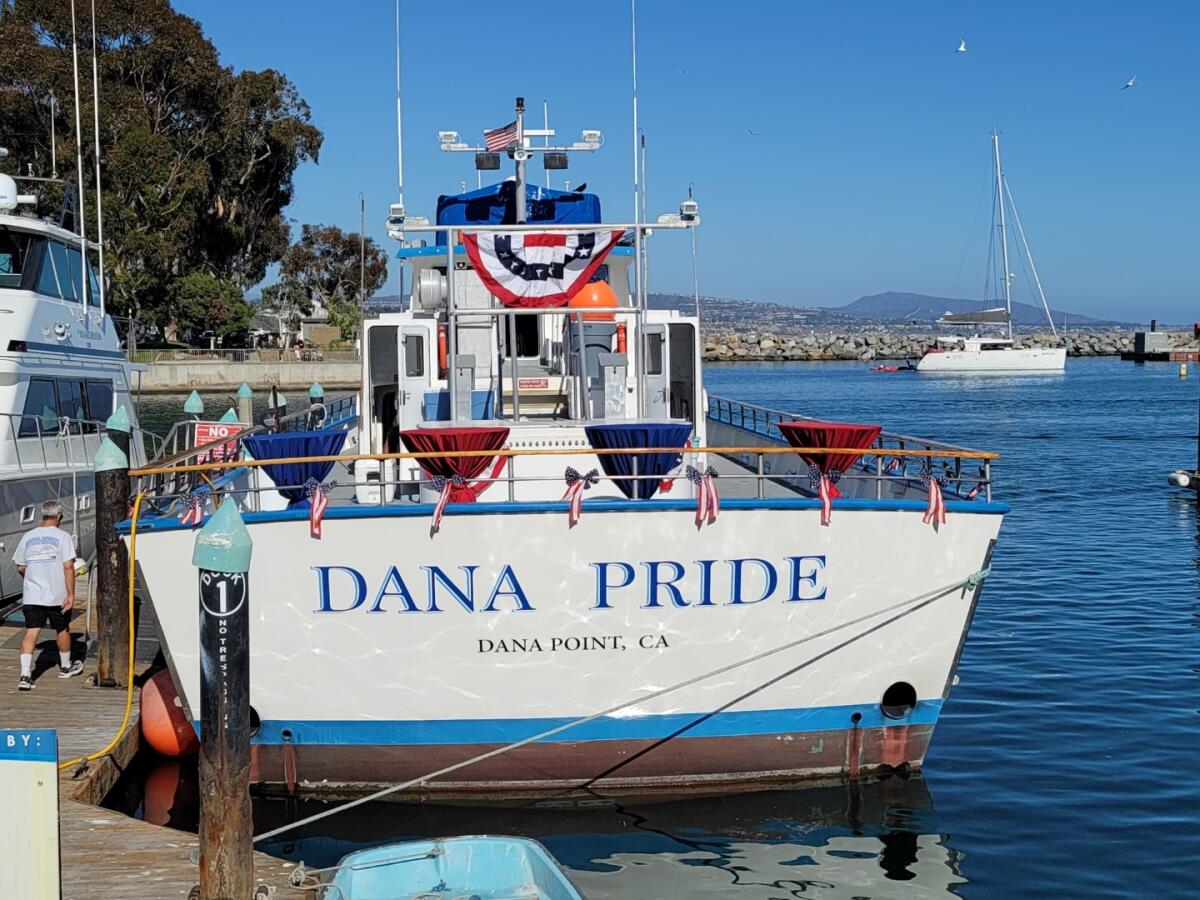 Take Dad fishing on the Dana Pride in Dana Wharf .