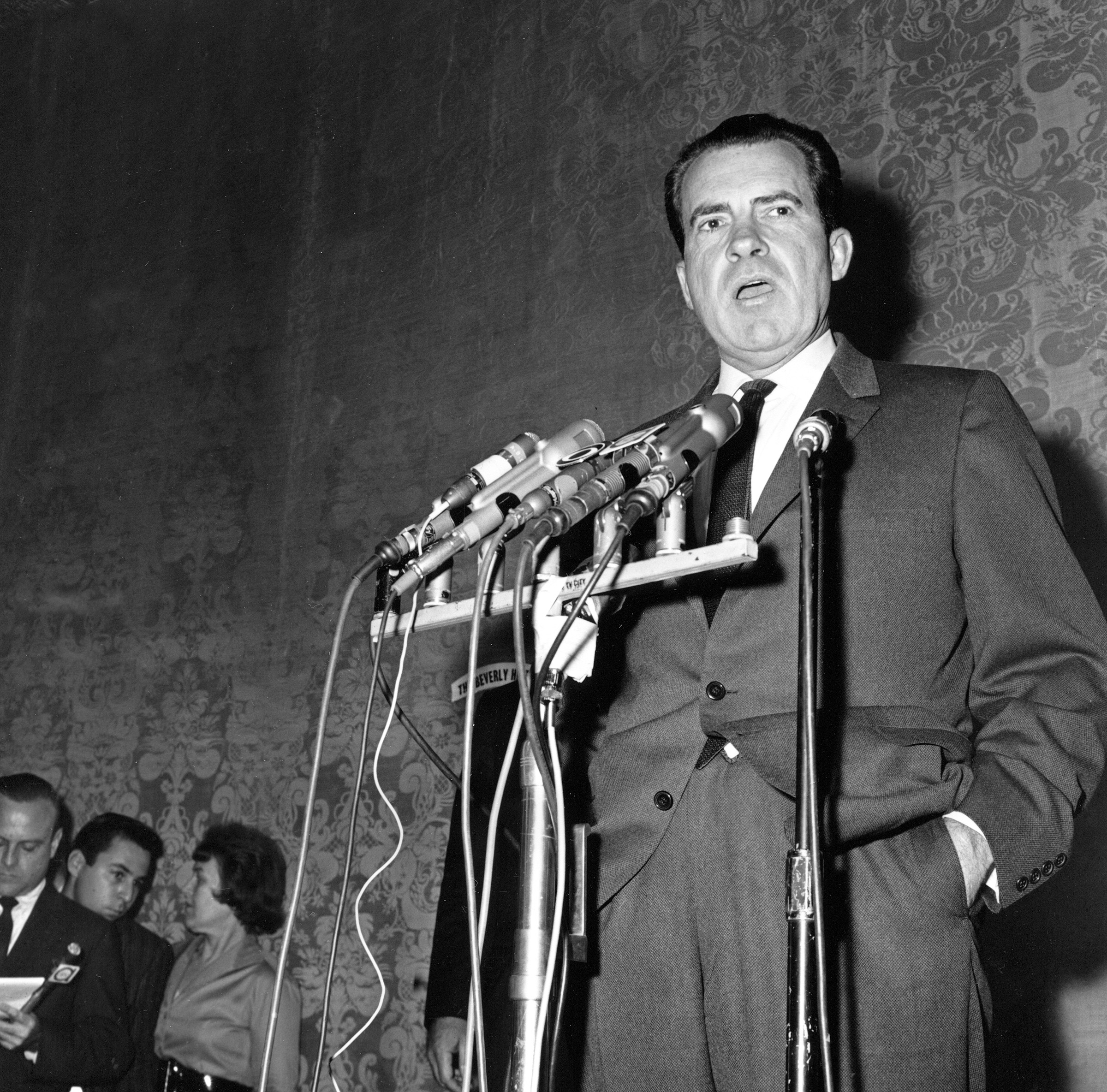 Richard Nixon, seen here as he concedes the 1962 California...