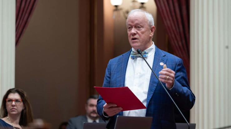 California State Sen. Jerry McNerney, D-Pleasanton, speaking in the chamber