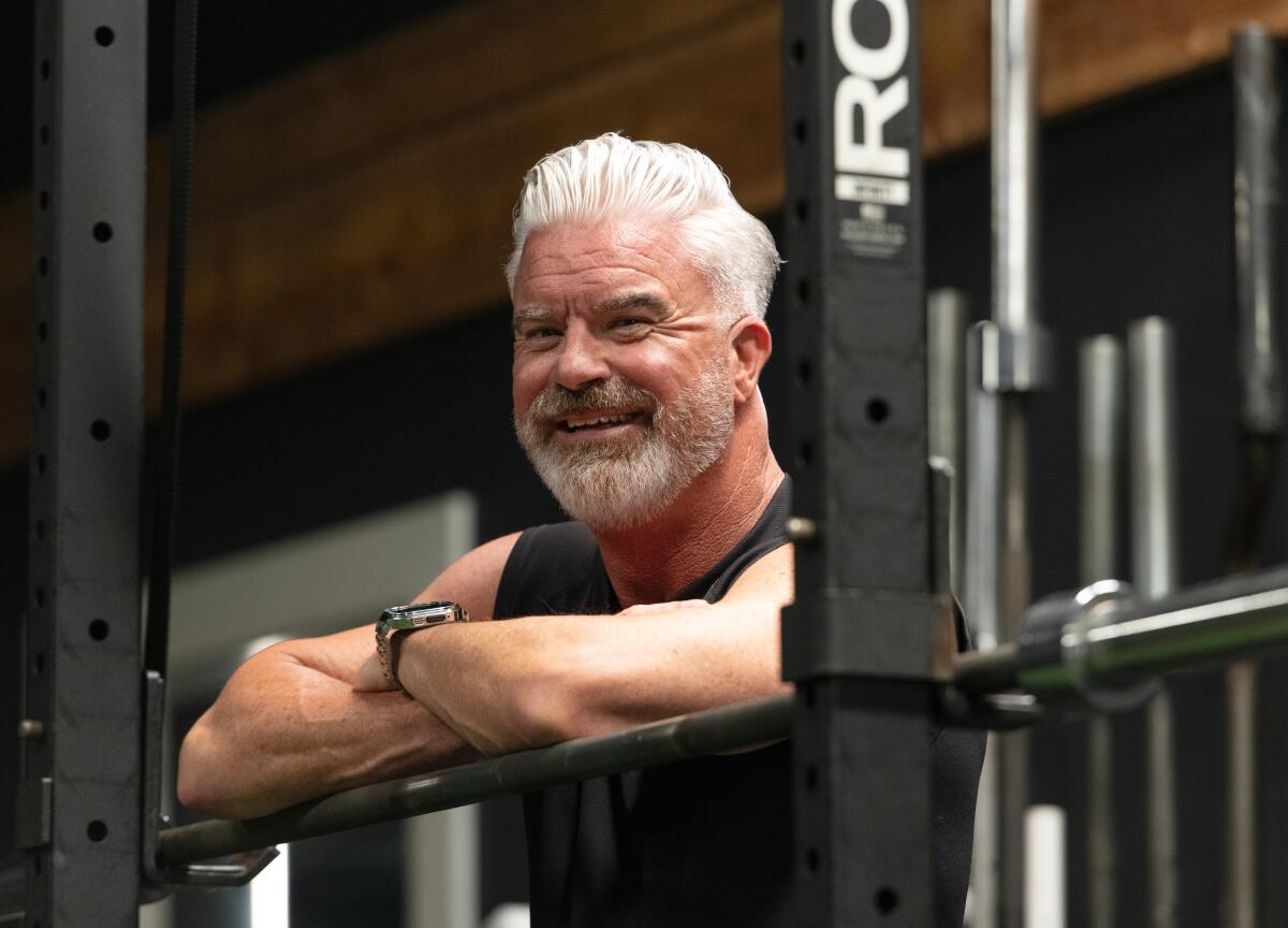 James Owen, photographed between sets at Society OC gym on Wednesday.