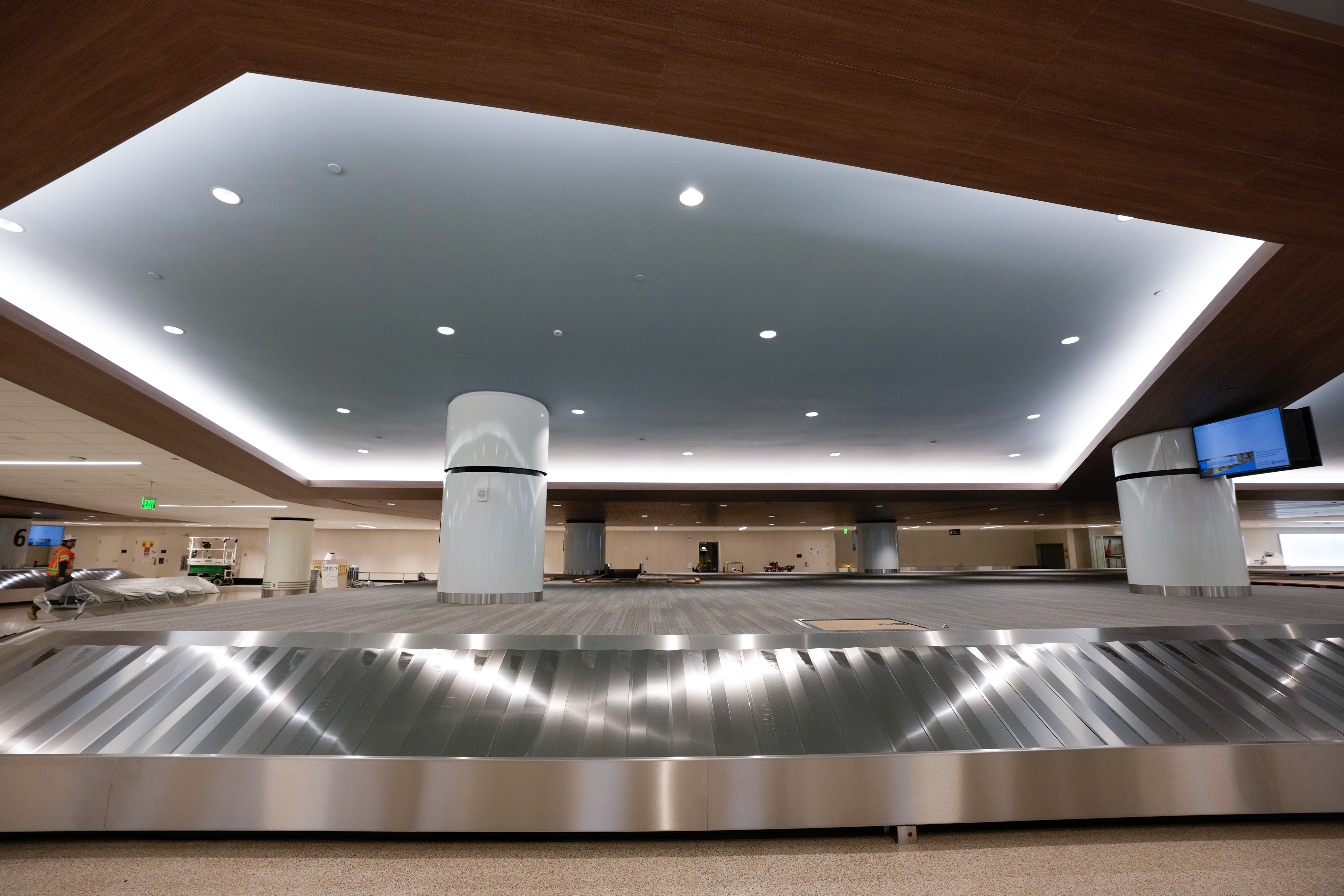 Baggage carousels at the new Terminal 1. Construction is ongoing...