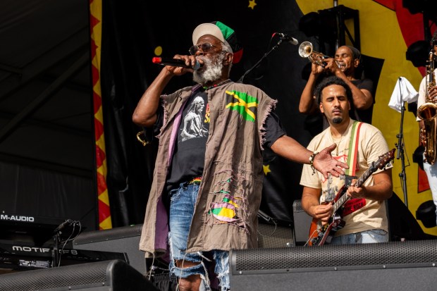 Burning Spear, seen here in April at the New Orleans Jazz & Heritage Festival, will perform in San Diego on Saturday with Ziggy Marley. (Amy Harris/AP)
