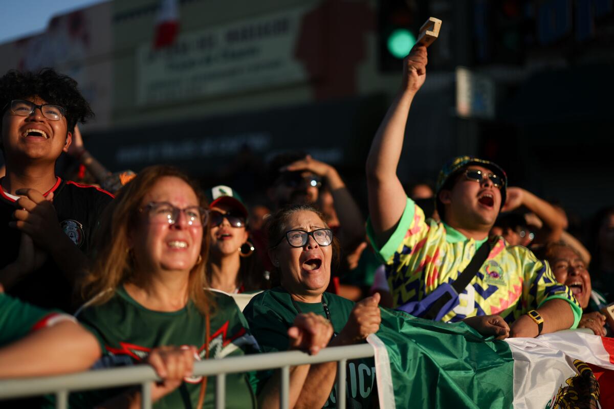 Mexico fans celebrate a goal 