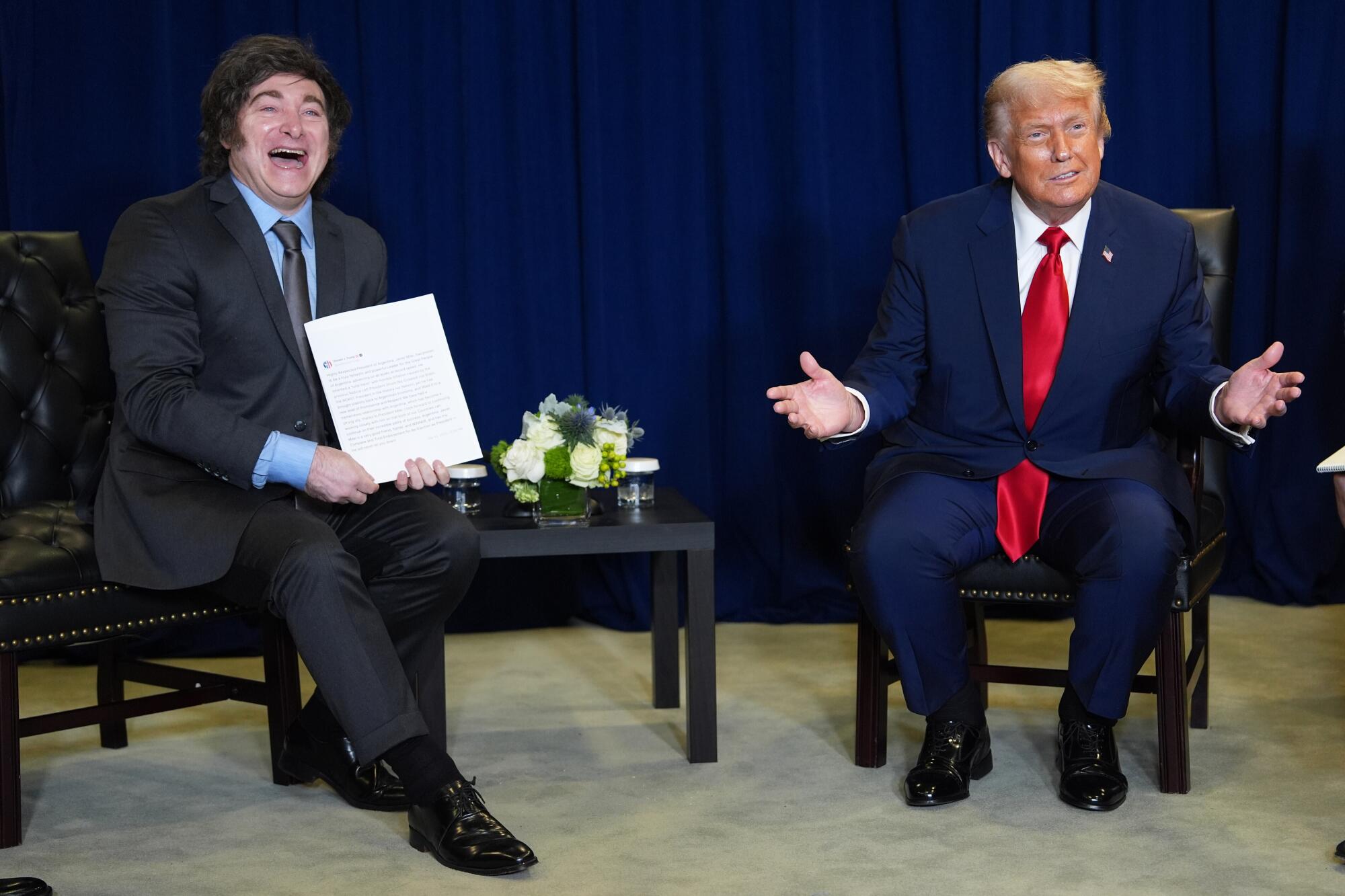 President Trump and Argentine President Javier Milei in 2024. 