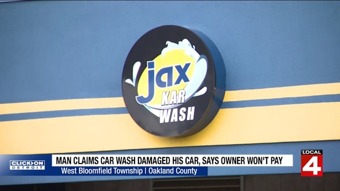 Oakland County man says Jax Kar Wash attendant caused car damage, company denies responsibility