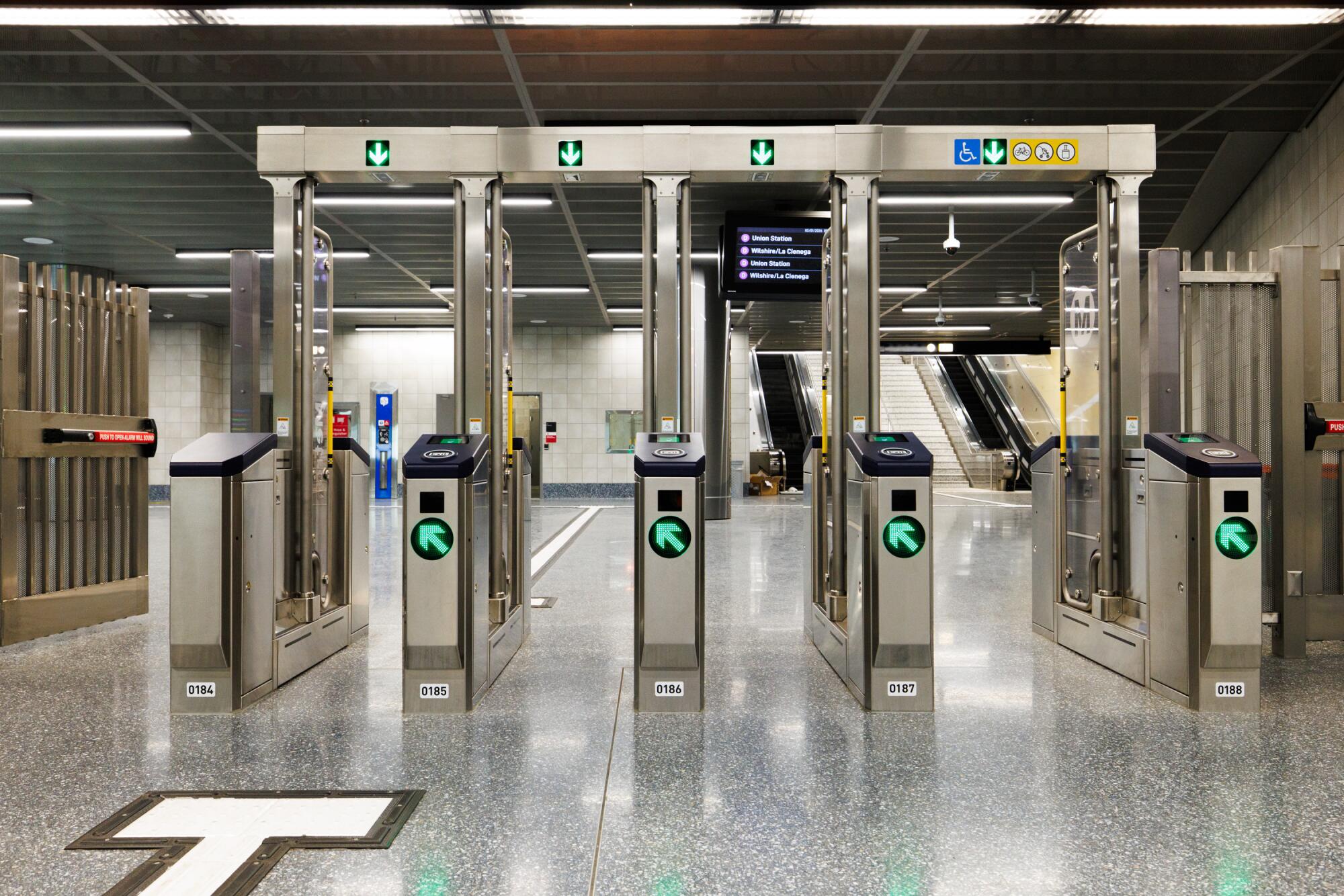 The Wilshire/La Brea Metro Station on Friday, May 1, 2026 in Los Angeles, CA. 