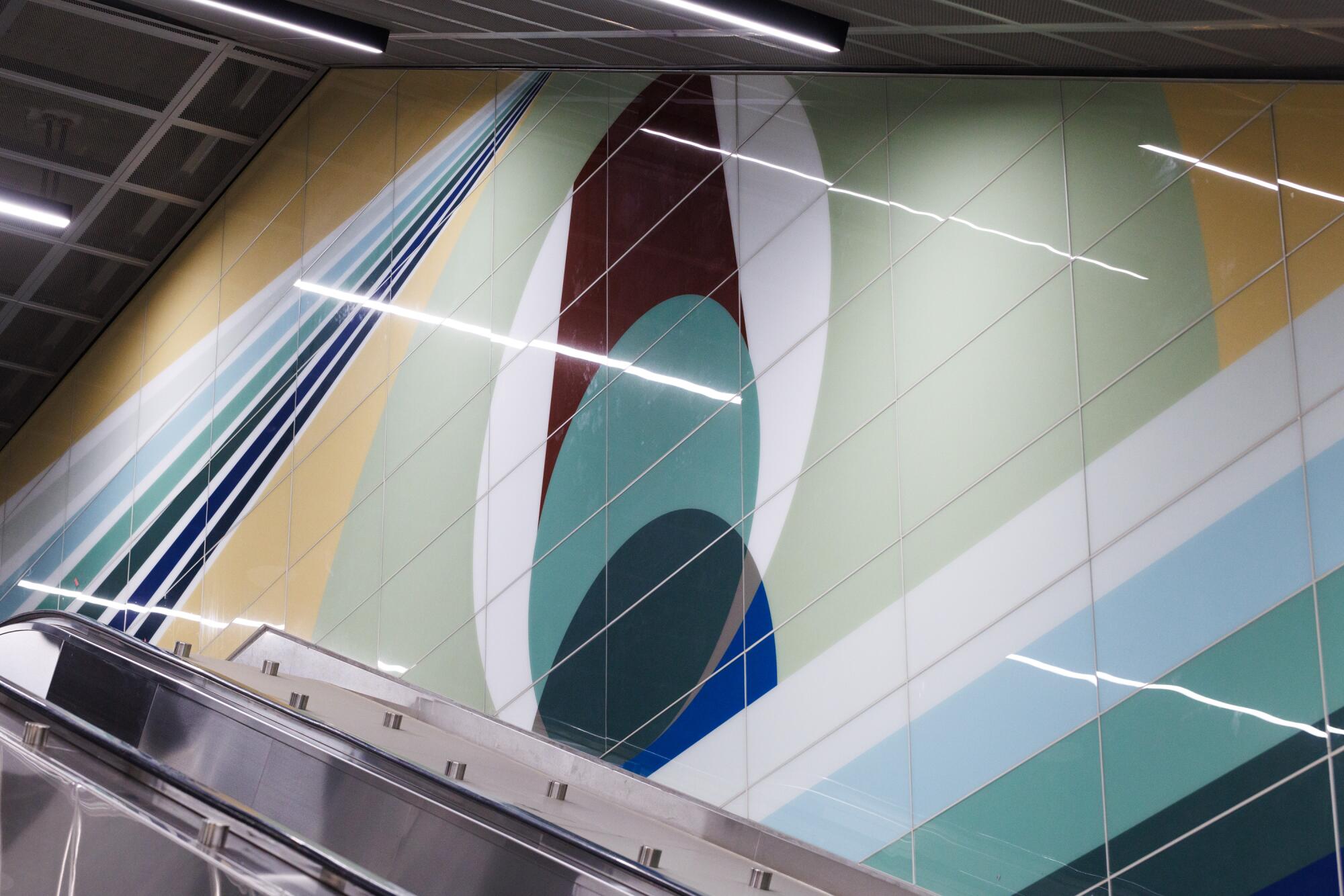 Artist Eamon Ore-Giron's artwork at the Wilshire/La Brea Metro Station.