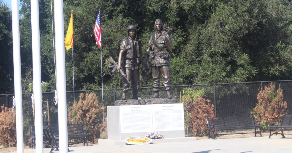 San Jose revealed the 'Thank You America' Vietnamese American soldiers monument Saturday at the Vietnamese Heritage Garden.