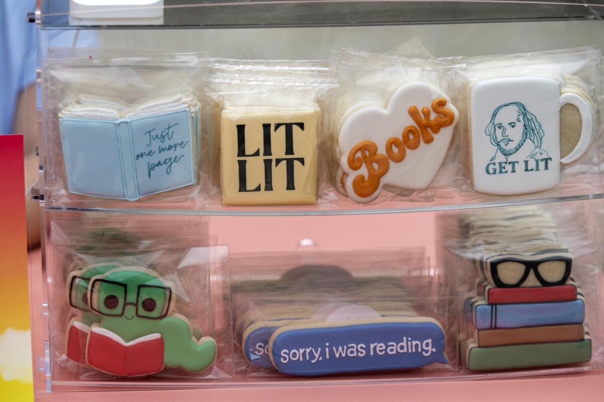 Book-themed sugar cookies sold at a past Little Literary Fair at Hauser & Wirth.