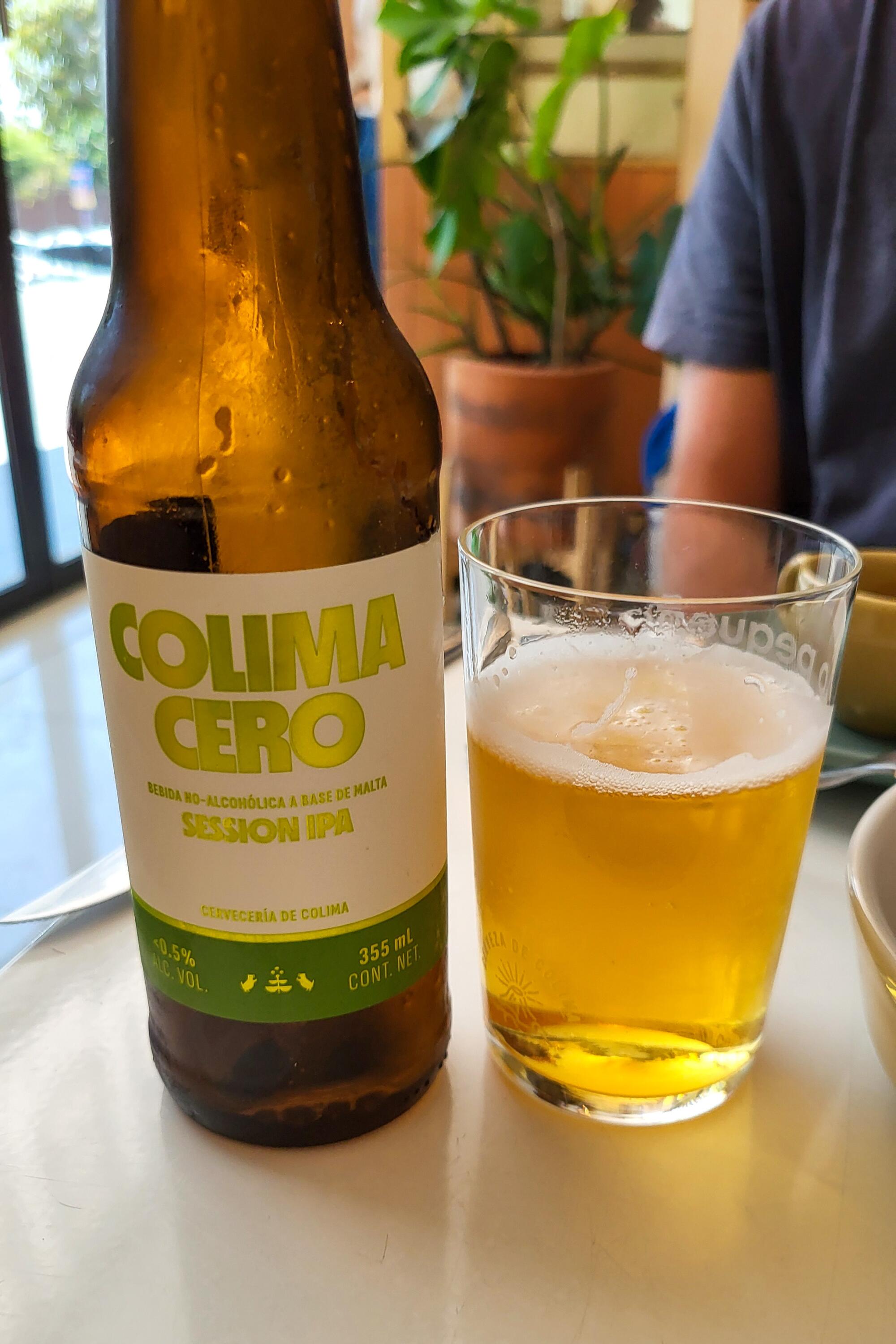 Colima, Mexico - March 22,2025: A Colima Cero on a table at a restaurant