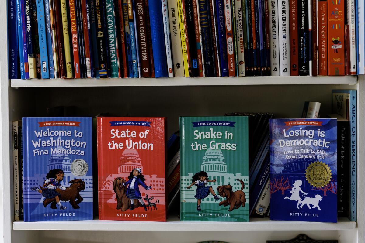 A shelf-load of books written by Kitty Felde