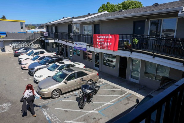An interior view of the International Plaza, a former motel converted into commercial spaces at the corner of International Boulevard and 17th Avenue in Oakland, Calif., on Friday, April 17, 2026. (Ray Chavez/Bay Area News Group)