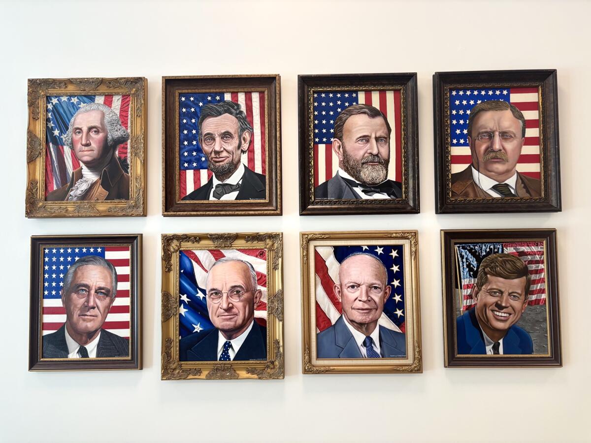 Presidential portraits by Rosemary Vasquez Tuthill at the Hilbert Museum celebrates the USA's 250th Anniversary.