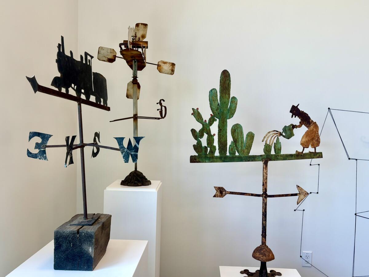 "Wind from the West" at Hilbert Museum showcases California iron weathervanes.