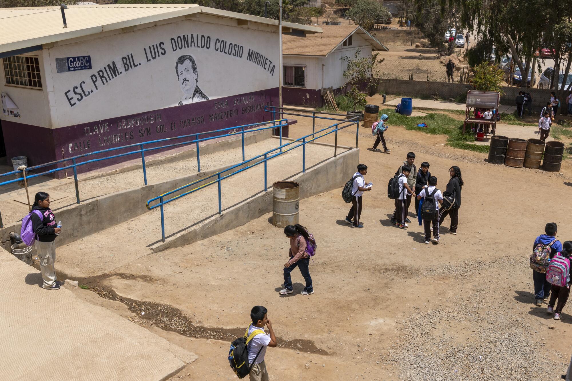Students are released from class at Luis Donaldo Colosio Murrieta.