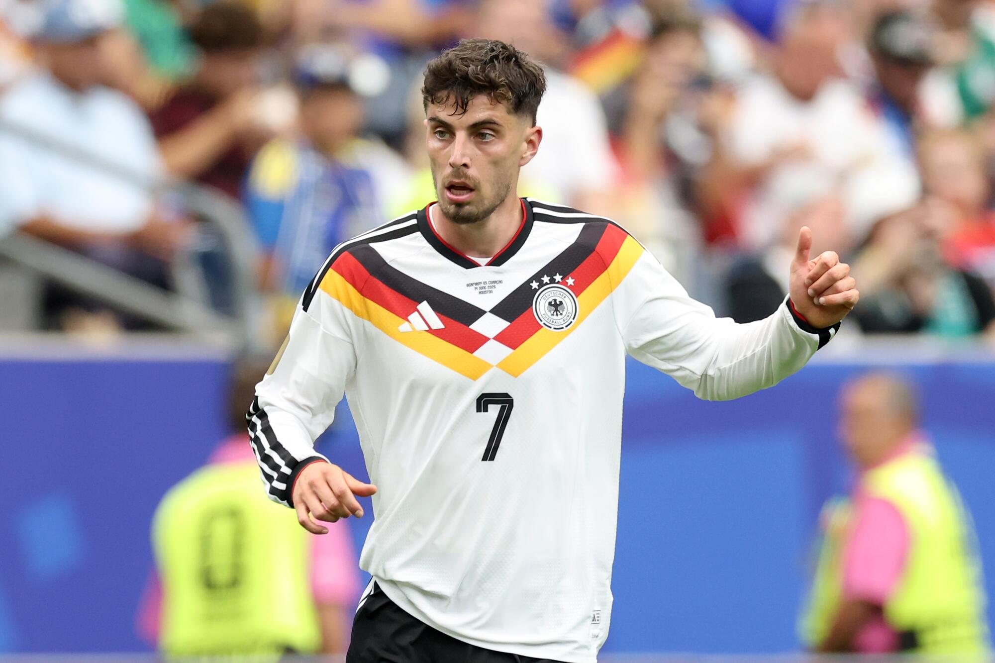 Germany's Kai Havertz reacts during a match against Curaçao at the World Cup on June 14.