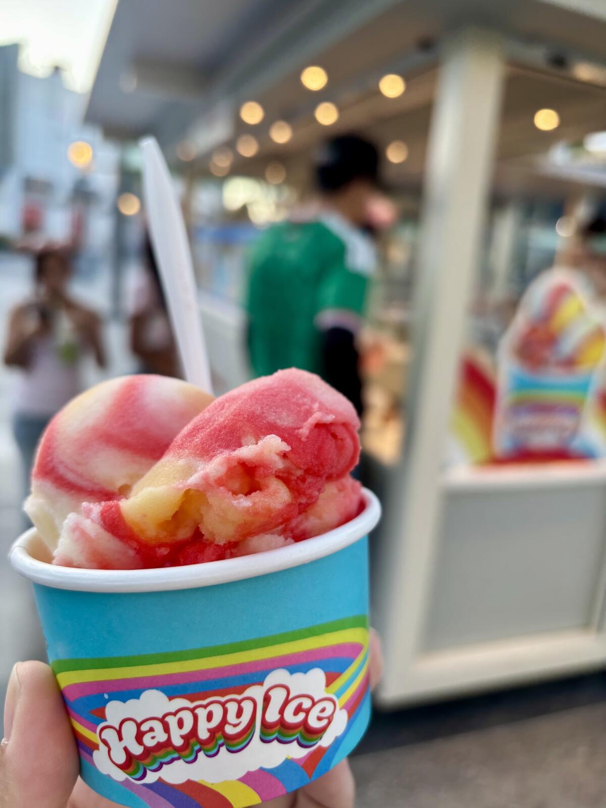 Happy Ice's Time Machine flavor blends cherry mango and pineapple for a taste that is similar to a Big Stick.
