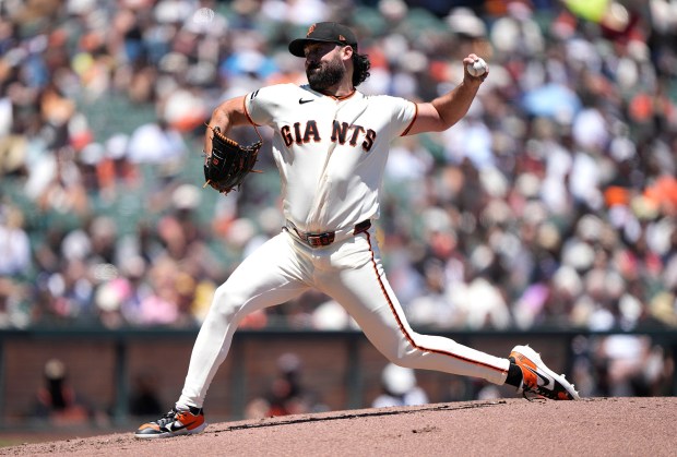 Robbie Ray #38 of the San Francisco Giants pitches against the Atlanta Braves in the top of the third inning at Oracle Park on June 28, 2026 in San Francisco, California. (Photo by Thearon W. Henderson/Getty Images)