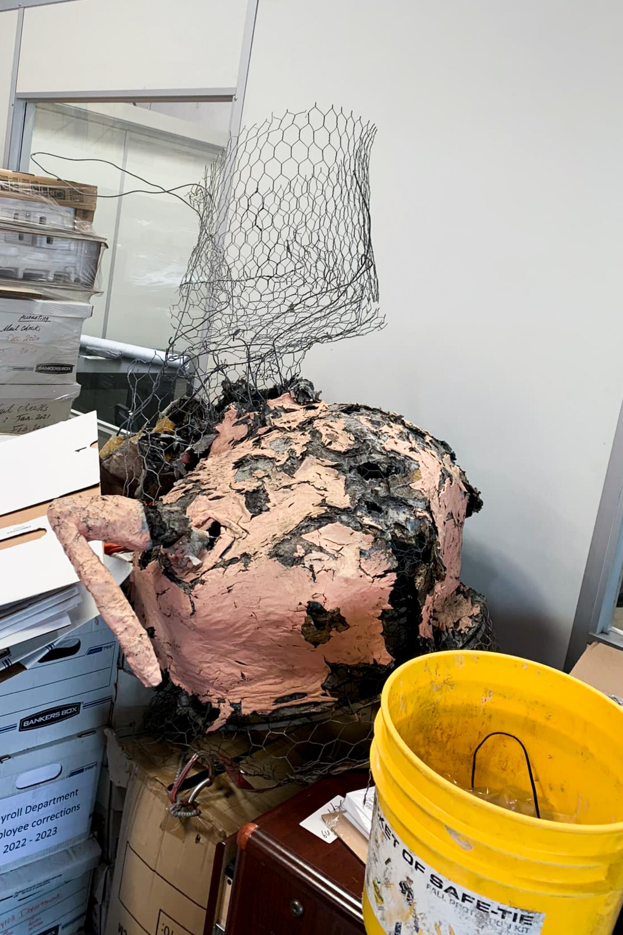 dilapidated Pinky in 2023, it was placed in a storage unit until Flod the artist could be found.