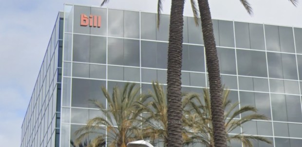 Bill.com logo on the tech company's office building at 6220 America Center Drive in north San Jose. (Google Maps)