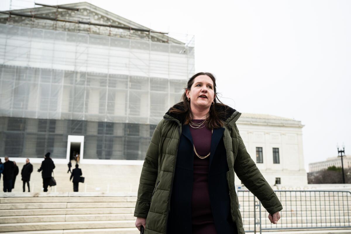 Rebecca Slaughter leaves the Supreme Court in December.