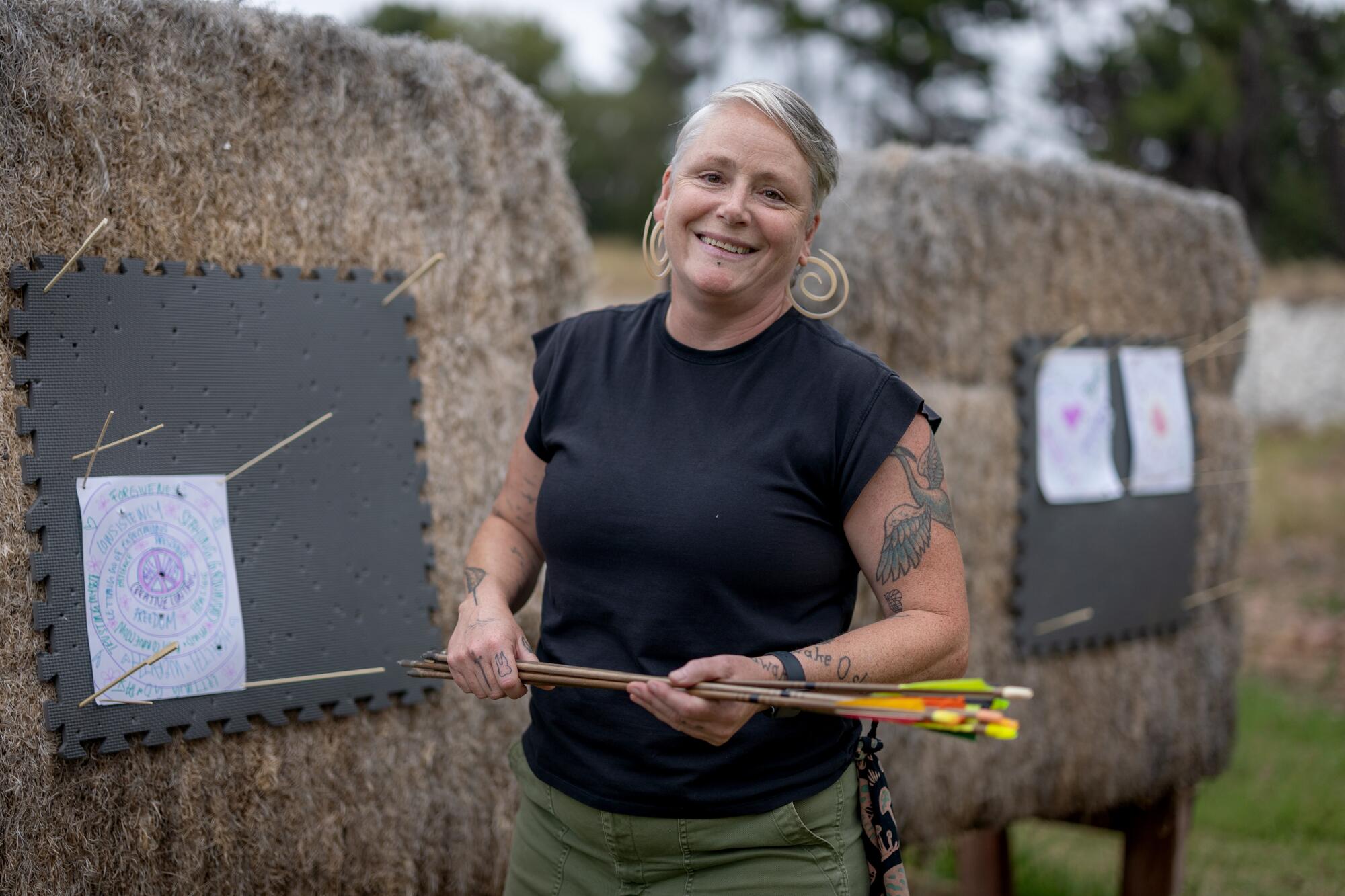 Angie Fadel, founder of Soulcare, leads Mindful Archery.