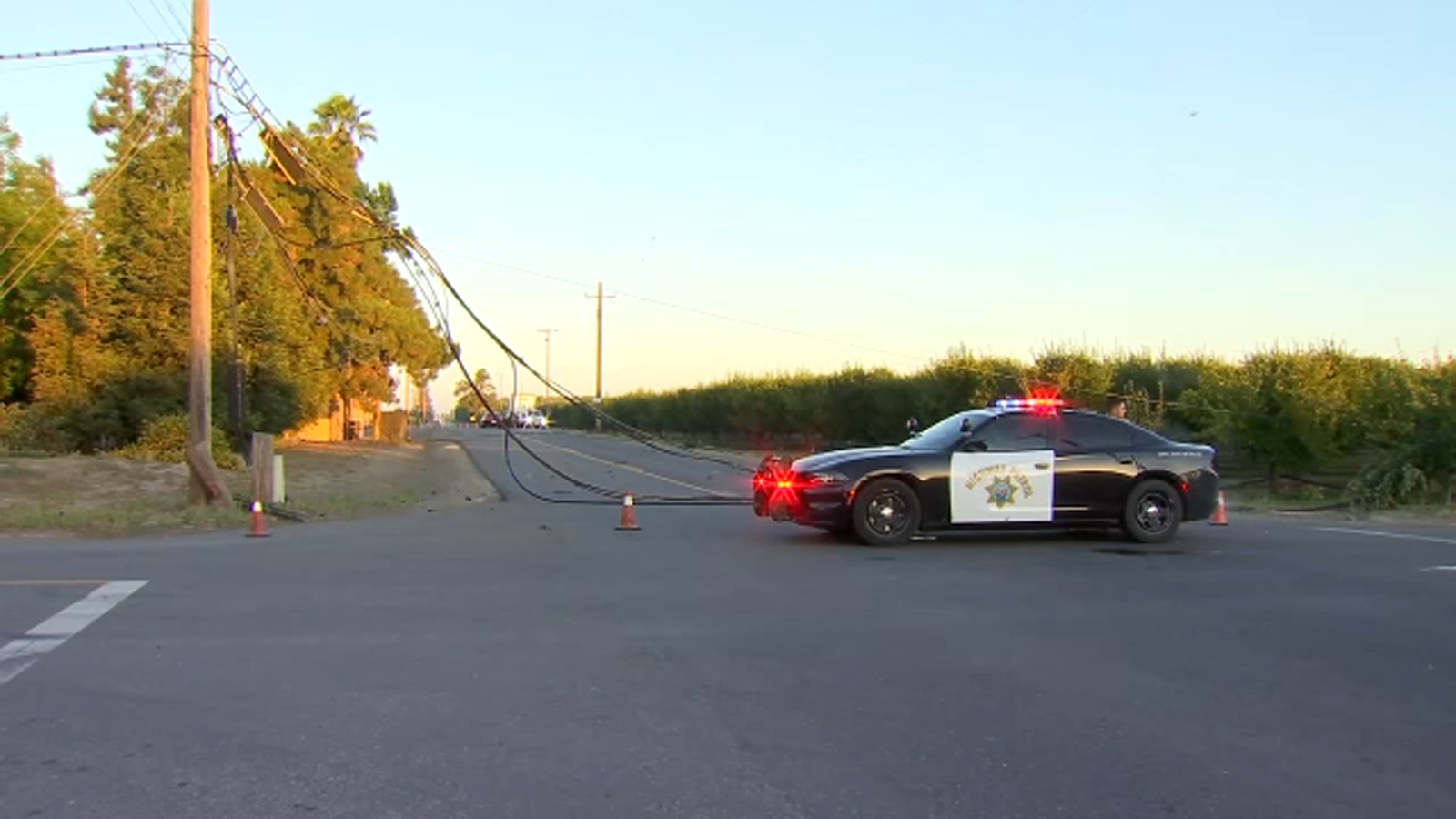 Power lines down in Fresno County due to crash, CHP says