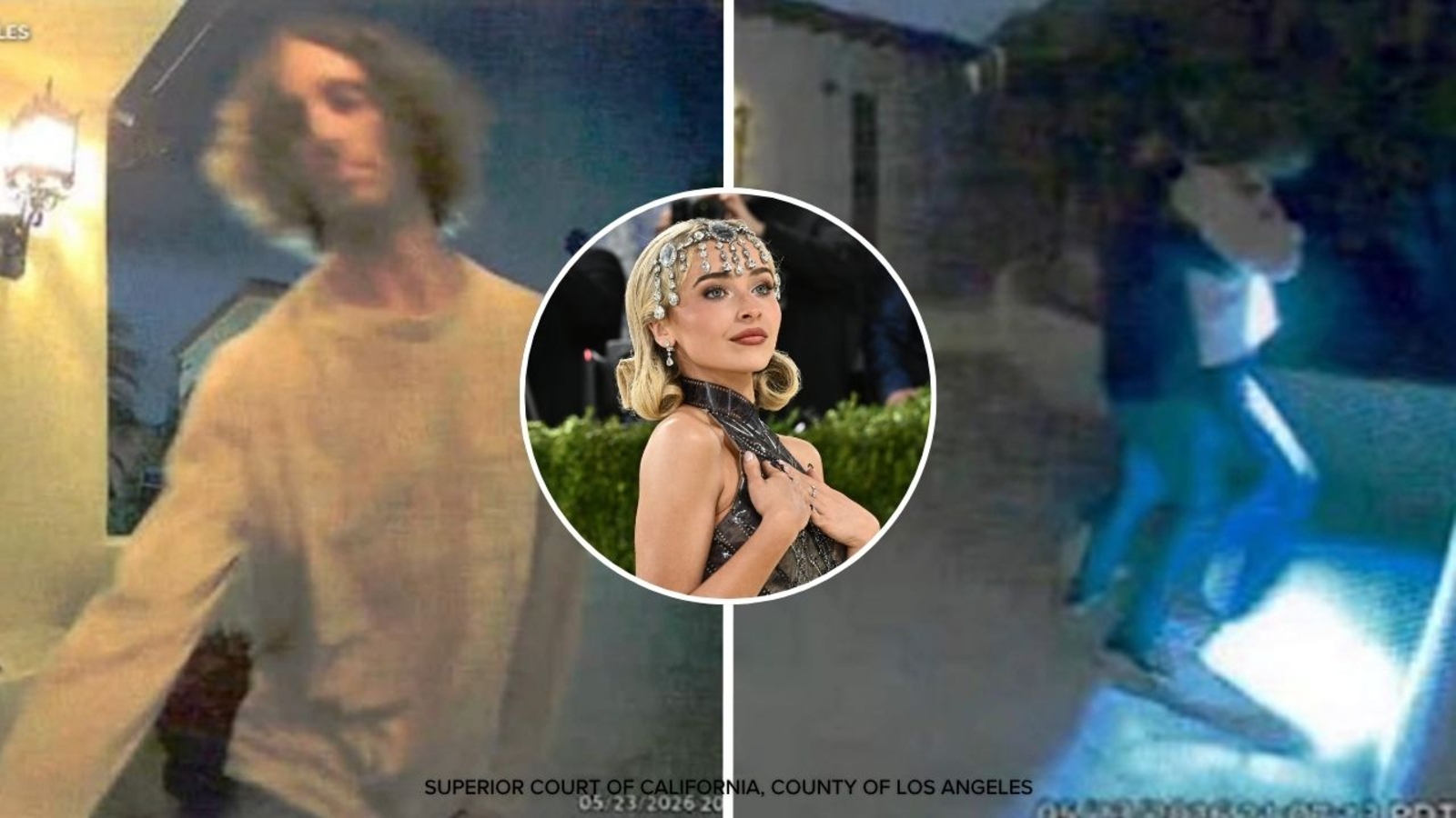 Sabrina Carpenter files restraining order against alleged stalker caught on doorbell camera trespassing at her Los Angeles home