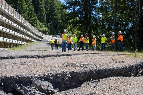 Caltrans has selected Alternative F, a 6,000-foot tunnel that bypasses area landslides and realigns the highway. Caltrans