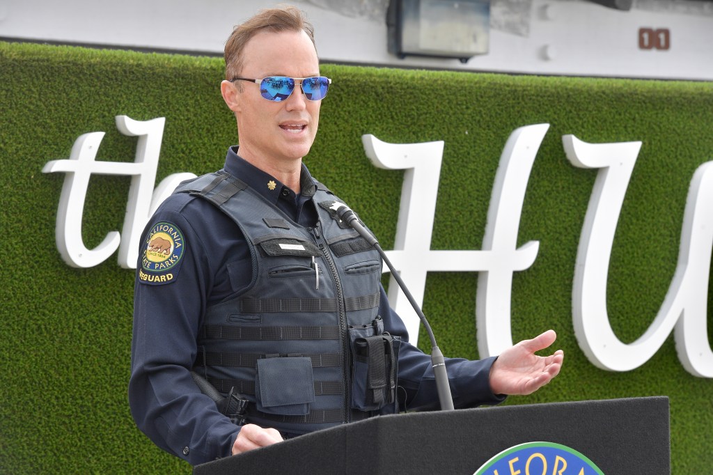 Kevin Pearsall, State Park Superintendent III, speaking at the opening of The Huntington House.