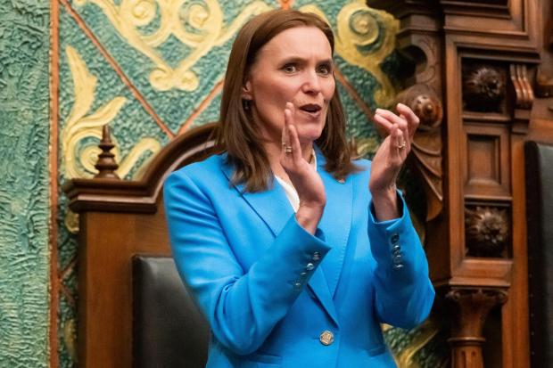 Michigan Senate Majority Leader Winnie Brinks, D-Grand Rapids, and GOP House Speaker Matt Hall have had a chilly rapport throughout the legislative term. (MNG file photo)