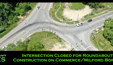 Intersection Closed for Roundabout Construction on Commerce/Milford Border