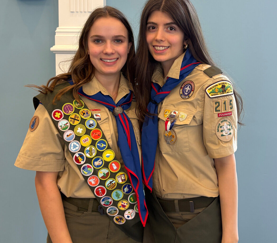 Long Beach residents Scarlett Anderson, left, and Alexis Ricoy worked in their local communities to earn Eagle Scout.