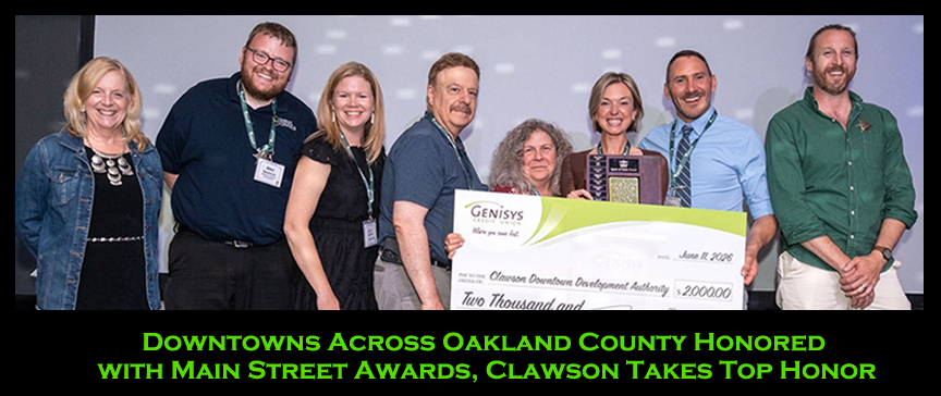 Downtowns Across Oakland County Honored with Main Street Awards, Clawson Takes Top Honor