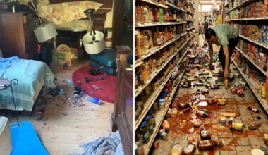 Dramatic moment Northern California earthquake destroys thousands of dollars in merchandise
