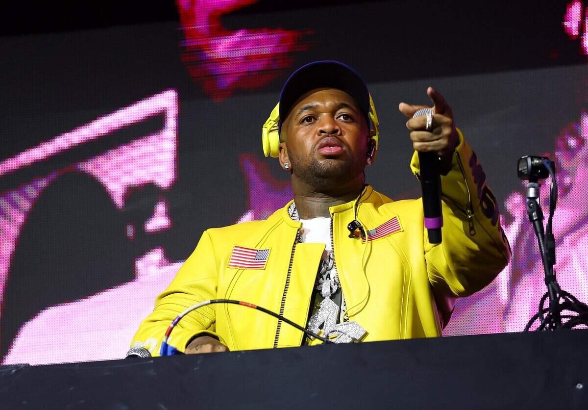 INDIO, CALIFORNIA - APRIL 20: (FOR EDITORIAL USE ONLY) Mustard performs at Sahara Tent during the 2025 Coachella Valley Music and Arts Festival on April 20, 2025 in Indio, California. (Photo by Arturo Holmes/Getty Images for Coachella)