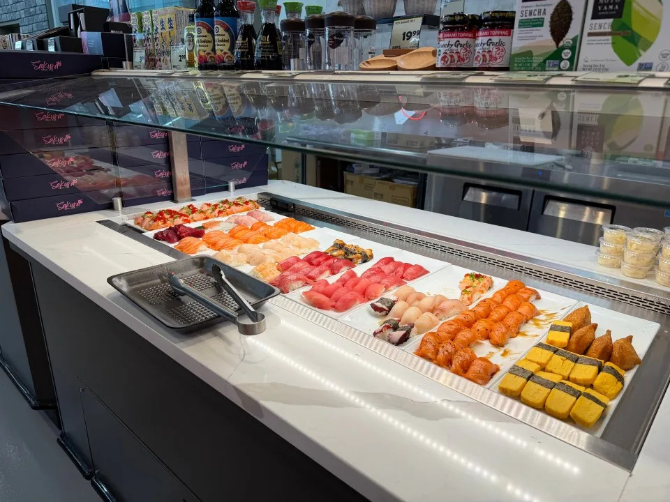 Customers can grab their sushi of choice, and everything will be weighed at checkout for $17.99 per pound.
