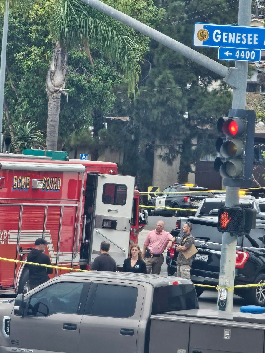 First responders at the scene of a suspicious device investigation in Clairemont on June 18, 2026. 