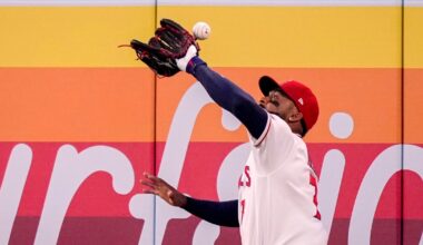 Ball bounces off Angels outfielder Jo Adell’s head for a home run