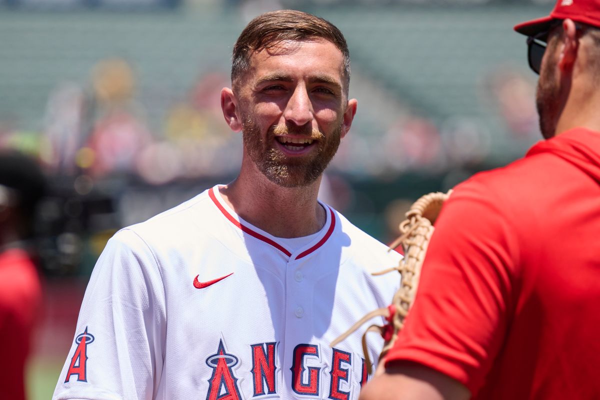 USMNT goal keeper Matt Turner #1 throws the first pitch during an MLB game featuring The Los Angeles Angels against The Tampa Bay Rays on June 14th, 2026 at Angel Stadium in Anaheim, California. USMNT goal keeper Matt Turner #1 throws the first pitch during an MLB game featuring The Los Angeles Angels against The Tampa Bay Rays on June 14th, 2026 at Angel Stadium in Anaheim, California.