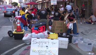 Los Angeles Venezuelans collect aid after deadly earthquake as business owner searches for missing parents