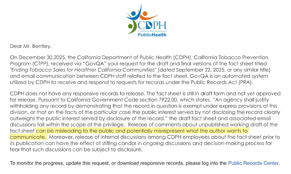 Screenshot of an email with the highlighted text "can be misleading to the public and potentially misrepresent what the author wants to communicate."