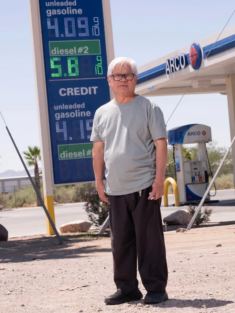 The staggering difference in gas prices between California and Arizona are highlighted at pumps either side of the Colorado River. Andy Johnstone for CA Post