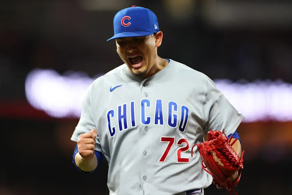 Javier Assad, who improved to 4-1 on the season, celebrates after holding the <a class="link " href="https://sports.yahoo.com/mlb/teams/san-francisco/" data-i13n="sec:content-canvas;subsec:anchor_text;elm:context_link" data-ylk="slk:Giants;sec:content-canvas;subsec:anchor_text;elm:context_link;itc:0" data-yga="{"yLinkElement":"context_link","yModuleName":"content-canvas","yLinkText":"Giants","ySubModuleName":"anchor_text","yHasCommerce":false}">Giants</a> scoreless through six innings in the their 5-1 win over the Giants on June 12, 2026 in San Francisco. AP