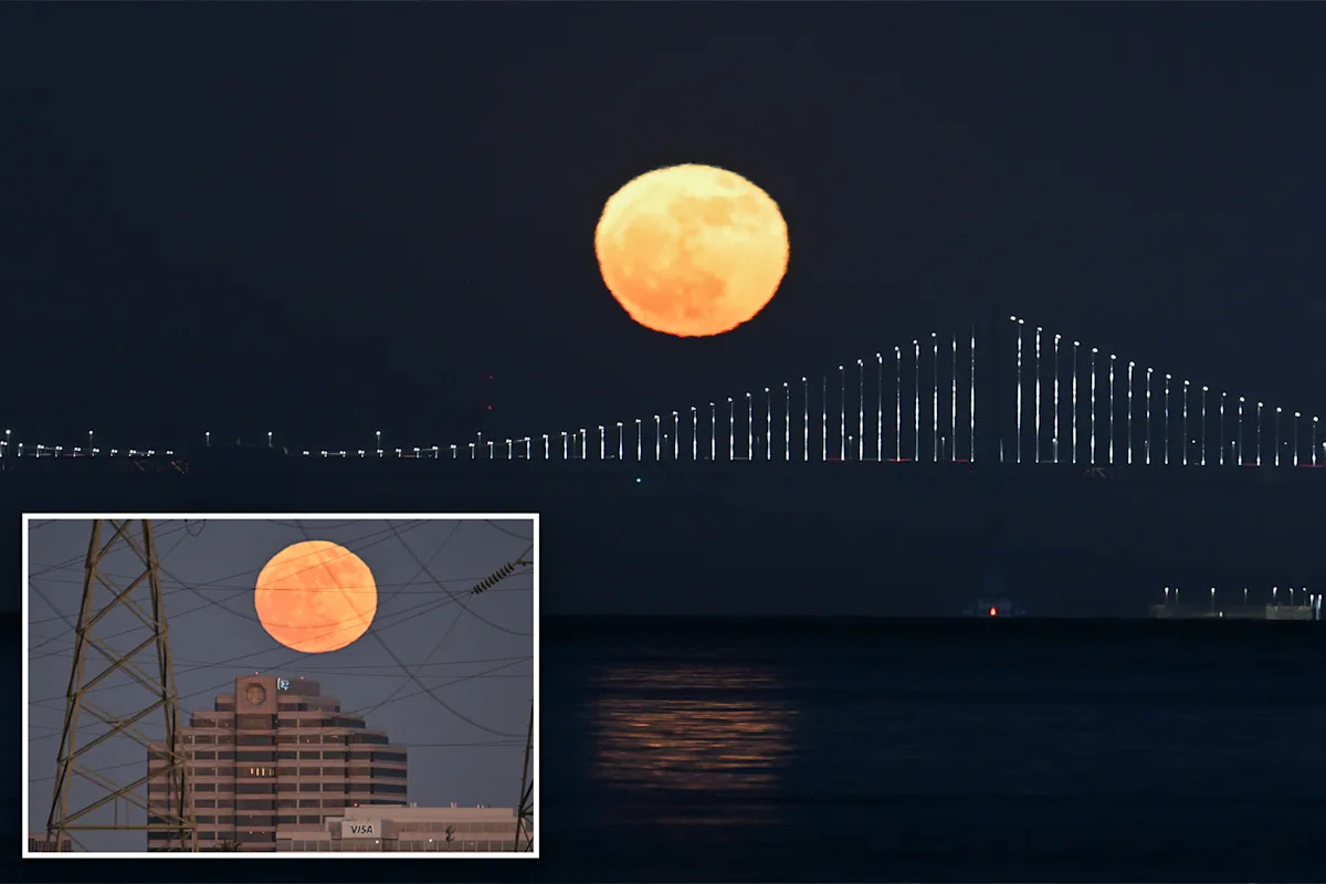 Mesmerizing rare moon seen over San Francisco in stunning time-lapse