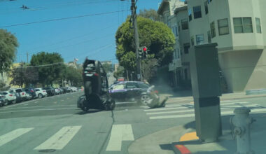 Dramatic Video Captures Three-Wheeler Crashing Into Audi, Sending Driver Flying in San Francisco