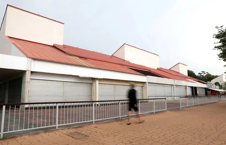 Shuttered eateries at East Coast Seafood Centre outlet on May 31.
