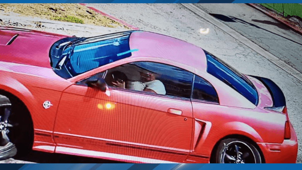 The Bakersfield Police Department is asking for the community’s help in identifying a woman accused of driving a red 2009 Ford Mustang into the door of a Super 8 Motel room and taking items. PHOTO: BPD
