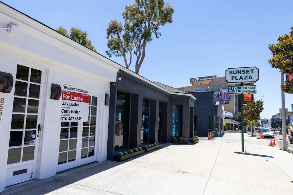 “For Lease” signs are scattered along buildings that were once home to businesses that have moved out of the iconic area. Jesal for CA Post