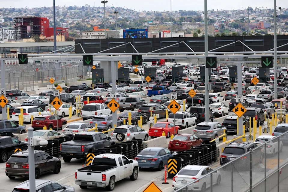 Border agents were redirecting traffic from I5 and Freeway 805 toward the Otay Mesa Port of Entry. Getty Images